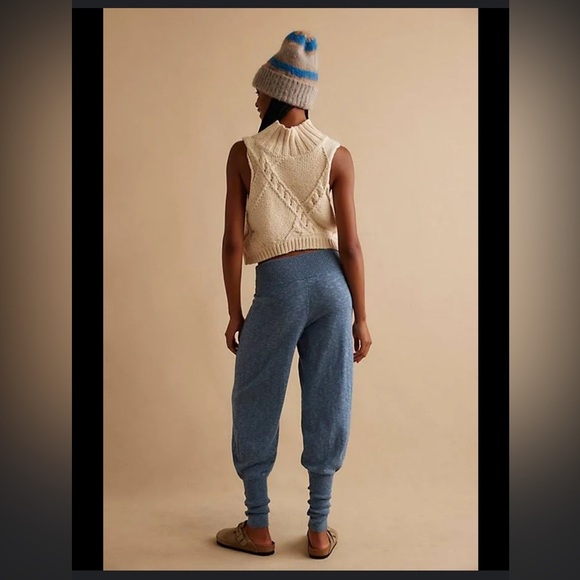 Free People Sila Sweater Pants Pull On High Rise Blue Combo Womens Size XL - Picture 4 of 12